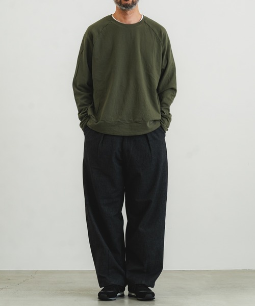 quadro(クオドロ)の「エメラルド接結ニットラグランクルー(Tシャツ/カットソー・メンズ・オフホワイト/オリーブ/モスグリーン/ダークネイビー/ブルーグレー/ベージュ・MEDIUM/LARGE)」の20枚目の写真