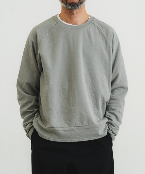 quadro(クオドロ)の「エメラルド接結ニットラグランクルー(Tシャツ/カットソー・メンズ・オフホワイト/オリーブ/モスグリーン/ダークネイビー/ブルーグレー/ベージュ・MEDIUM/LARGE)」の11枚目の写真