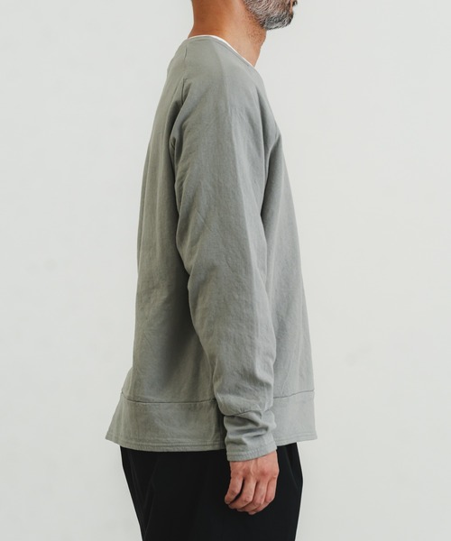 quadro(クオドロ)の「エメラルド接結ニットラグランクルー(Tシャツ/カットソー・メンズ・オフホワイト/オリーブ/モスグリーン/ダークネイビー/ブルーグレー/ベージュ・MEDIUM/LARGE)」の22枚目の写真