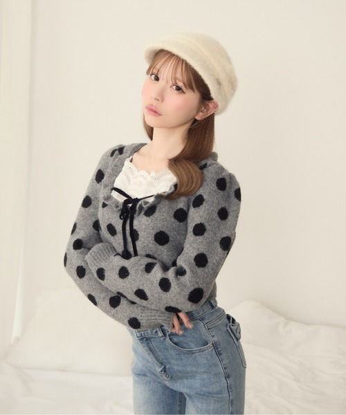 TITTY&CO.(ティティーアンドコー)の「シャギーキャスケット(キャスケット・レディース・ブラウン/グレー/アイボリー・FREE)」の2枚目の写真