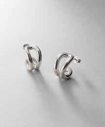 COCOSHNIK♡両耳ピアス K10トリニティモチーフ フープピアス（ピアス（両耳用