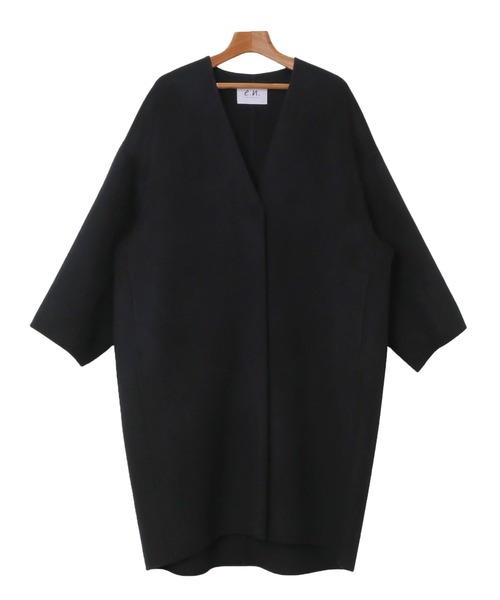 セール】ノーカラーリバーロングコクーンコート（ノーカラーコート