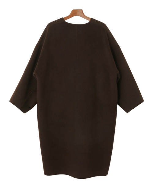 セール】ノーカラーリバーロングコクーンコート（ノーカラーコート