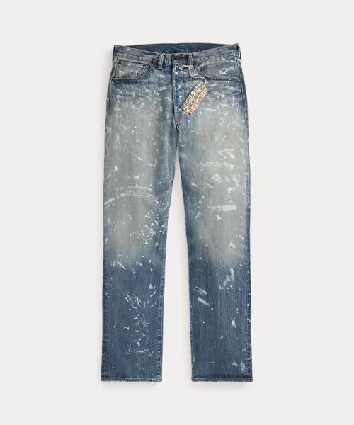 RRL(ダブル アール エル)の「ストレート フィット Fenimore ディストレスト ジーンズ(デニムパンツ・メンズ・ブルー・40/32/38/32/36/32/34/32/33/32/32/32/32/30/31/32/31/30/30/32/30/30/29/30/28/30)」の1枚目の写真