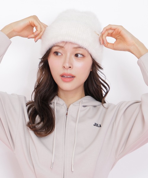 JILL by JILL STUART（ジルバイジルスチュアート）の「シャギーリブワッチ（ハット・レディース・グレー/ホワイト・FREE）」の2枚目の写真