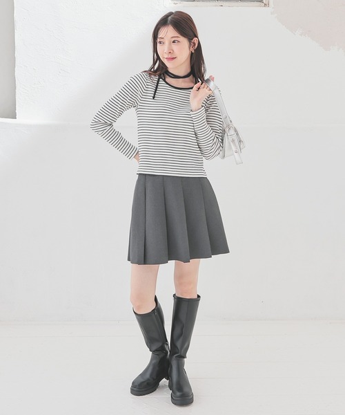 Honeys(ハニーズ)の「ホルター付トップス(Tシャツ/カットソー・レディース・ホワイト×ブラック/アイボリー/ブラック/レッド・M/L/S)」の7枚目の写真
