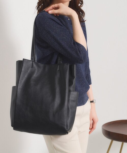 ITS'DEMO（イッツデモ）の「【A4対応／8色】収納上手になれるトート（トートバッグ・レディース・シルバー/ブラック系/ブロンズ/ボルドー/ブラック/ブルー/グレー/ダークグレー・00）」の2枚目の写真