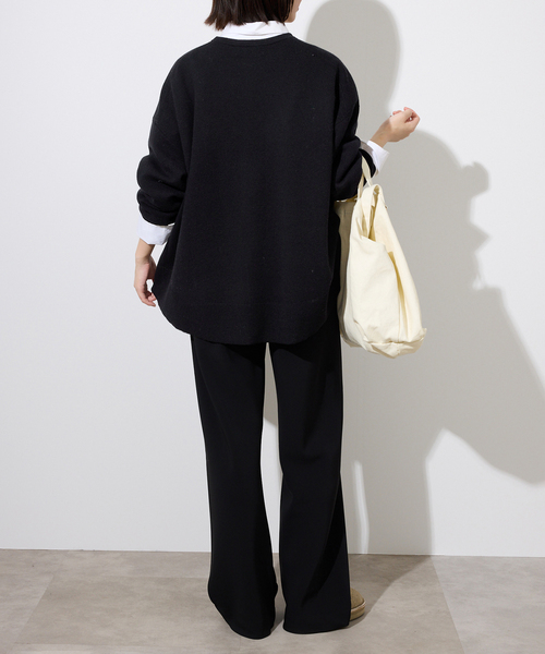 SLOBE IENA(スローブイエナ)の「《セットアップ対応可/追加》ウォッシャブルスムース クルーネックプルオーバー(ニット/セーター・レディース・ブラウン/ピンク/ブラック/アイボリー・FREE)」の7枚目の写真