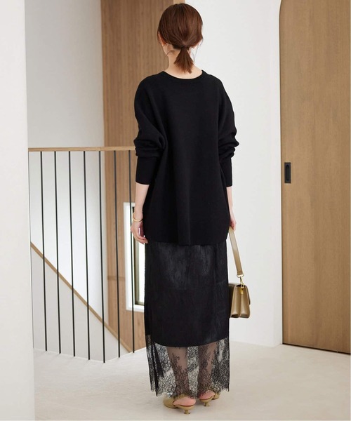 SLOBE IENA(スローブイエナ)の「《セットアップ対応可/追加》ウォッシャブルスムース クルーネックプルオーバー(ニット/セーター・レディース・ブラウン/ピンク/ブラック/アイボリー・FREE)」の11枚目の写真