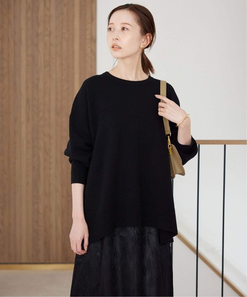 SLOBE IENA(スローブイエナ)の「《セットアップ対応可/追加》ウォッシャブルスムース クルーネックプルオーバー(ニット/セーター・レディース・ブラウン/ピンク/ブラック/アイボリー・FREE)」の13枚目の写真