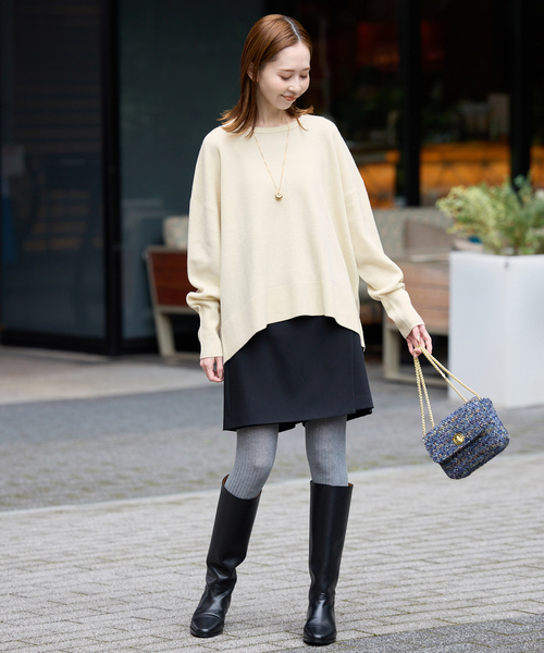 SLOBE IENA(スローブイエナ)の「《セットアップ対応可/追加》ウォッシャブルスムース クルーネックプルオーバー(ニット/セーター・レディース・ブラウン/ピンク/ブラック/アイボリー・FREE)」の22枚目の写真