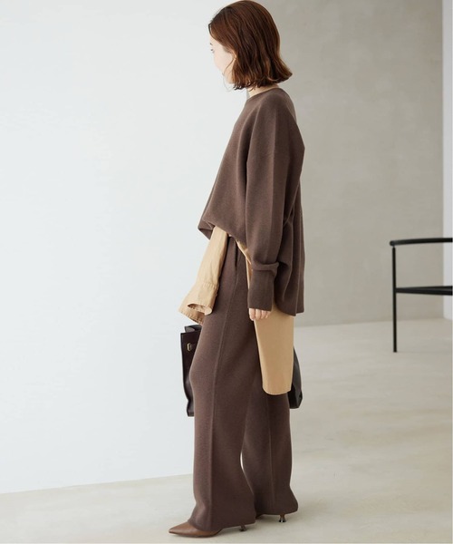 セットアップ対応可/追加》ウォッシャブルスムース クルーネックプル