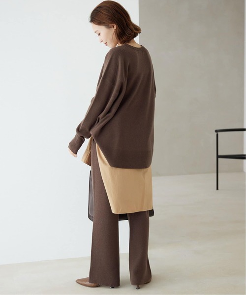 新品　ウォッシャブルスムースクルーネックプルオーバー　ナチュラル セットアップ対応可/追加》ウォッシャブルスムース クルーネックプル