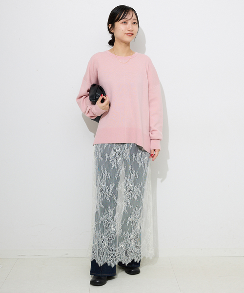 セットアップ対応可/追加》ウォッシャブルスムース クルーネックプル