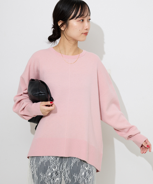 セットアップ対応可/追加》ウォッシャブルスムース クルーネックプル