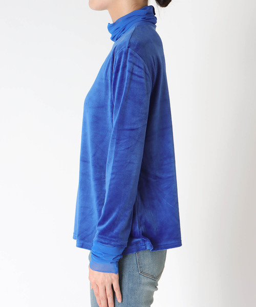 Three Four Time（ｽﾘｰﾌｫｰﾀｲﾑ）の「ベロア×シアータートル（Tシャツ/カットソー・レディース・ブラック/グレー/ブルー・FREE）」の7枚目の写真