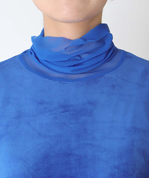 Three Four Time（ｽﾘｰﾌｫｰﾀｲﾑ）の「ベロア×シアータートル（Tシャツ/カットソー・レディース・ブラック/グレー/ブルー・FREE）」の9枚目の写真