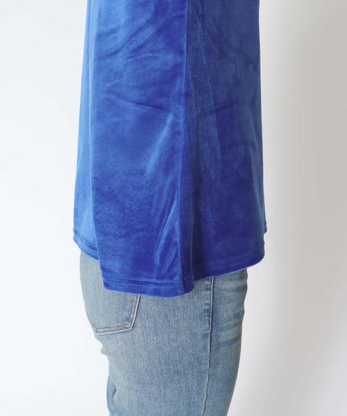 Three Four Time（ｽﾘｰﾌｫｰﾀｲﾑ）の「ベロア×シアータートル（Tシャツ/カットソー・レディース・ブラック/グレー/ブルー・FREE）」の11枚目の写真