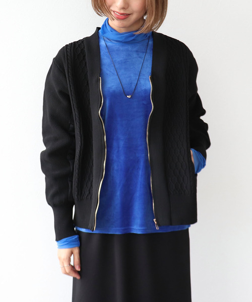 Three Four Time（ｽﾘｰﾌｫｰﾀｲﾑ）の「ベロア×シアータートル（Tシャツ/カットソー・レディース・ブラック/グレー/ブルー・FREE）」の5枚目の写真