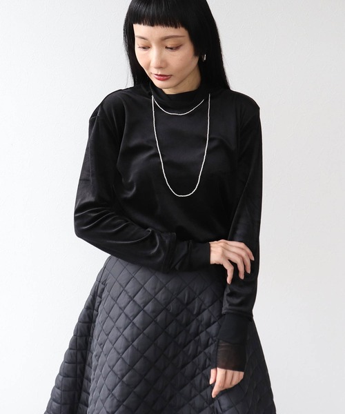 Three Four Time（ｽﾘｰﾌｫｰﾀｲﾑ）の「ベロア×シアータートル（Tシャツ/カットソー・レディース・ブラック/グレー/ブルー・FREE）」の18枚目の写真