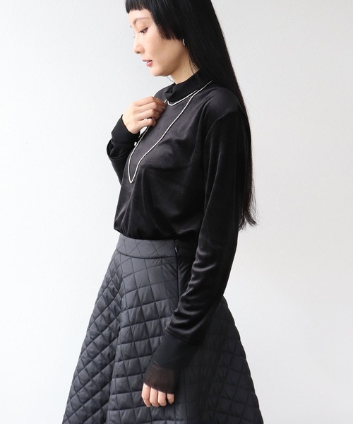 Three Four Time（ｽﾘｰﾌｫｰﾀｲﾑ）の「ベロア×シアータートル（Tシャツ/カットソー・レディース・ブラック/グレー/ブルー・FREE）」の19枚目の写真