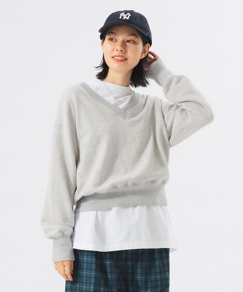 BEAMS BOY（ビームスボーイ）の「フリーダムスリーブ Vネック スウェット（スウェット・レディース・ライトグレー/ブルー系その他/イエロー系・ONE SIZE）」の8枚目の写真