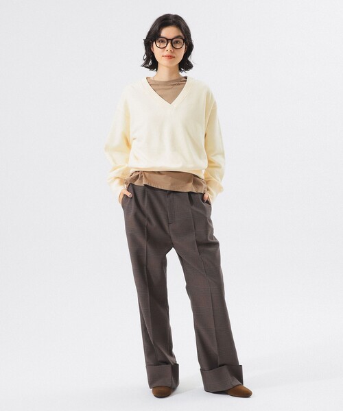 BEAMS BOY（ビームスボーイ）の「フリーダムスリーブ Vネック スウェット（スウェット・レディース・ライトグレー/ブルー系その他/イエロー系・ONE SIZE）」の14枚目の写真