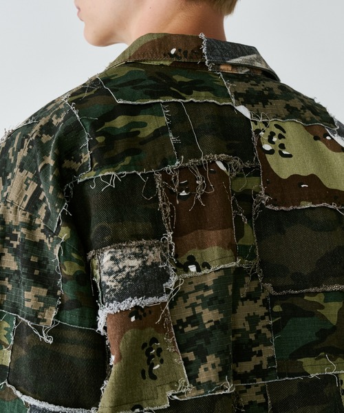 AIVER（アイバー）の「AIVER　カモボロコーチジャケット（ミリタリージャケット・メンズ・ベージュ/ダークカーキ・SMALL/MEDIUM/LARGE）」の13枚目の写真