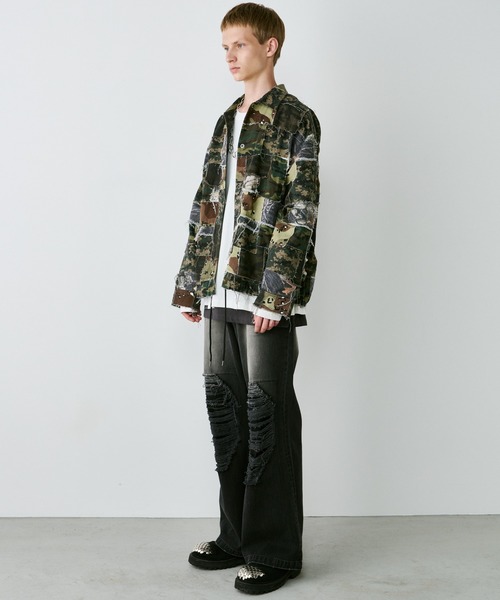 AIVER（アイバー）の「AIVER　カモボロコーチジャケット（ミリタリージャケット・メンズ・ベージュ/ダークカーキ・SMALL/MEDIUM/LARGE）」の17枚目の写真