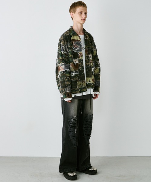 AIVER（アイバー）の「AIVER　カモボロコーチジャケット（ミリタリージャケット・メンズ・ベージュ/ダークカーキ・SMALL/MEDIUM/LARGE）」の21枚目の写真