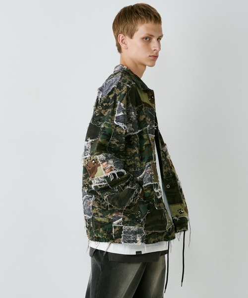 AIVER（アイバー）の「AIVER　カモボロコーチジャケット（ミリタリージャケット・メンズ・ベージュ/ダークカーキ・SMALL/MEDIUM/LARGE）」の9枚目の写真