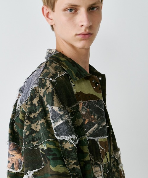 AIVER（アイバー）の「AIVER　カモボロコーチジャケット（ミリタリージャケット・メンズ・ベージュ/ダークカーキ・SMALL/MEDIUM/LARGE）」の12枚目の写真