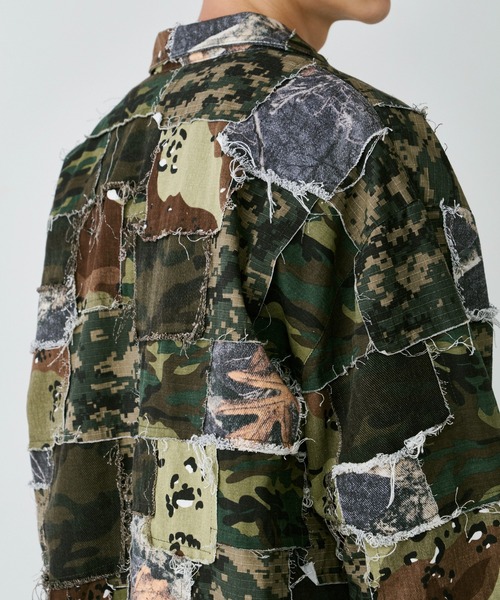 AIVER（アイバー）の「AIVER　カモボロコーチジャケット（ミリタリージャケット・メンズ・ベージュ/ダークカーキ・SMALL/MEDIUM/LARGE）」の15枚目の写真