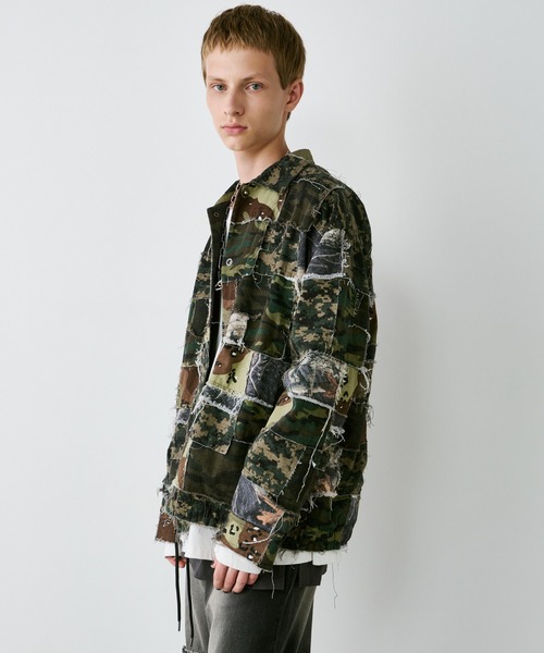 AIVER（アイバー）の「AIVER　カモボロコーチジャケット（ミリタリージャケット・メンズ・ベージュ/ダークカーキ・SMALL/MEDIUM/LARGE）」の8枚目の写真