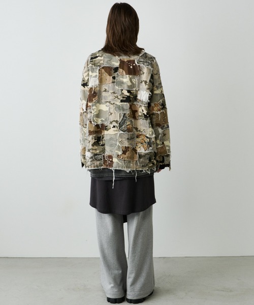 AIVER（アイバー）の「AIVER　カモボロコーチジャケット（ミリタリージャケット・メンズ・ベージュ/ダークカーキ・SMALL/MEDIUM/LARGE）」の3枚目の写真