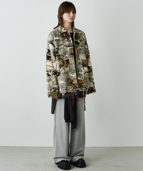 AIVER（アイバー）の「AIVER　カモボロコーチジャケット（ミリタリージャケット・メンズ・ベージュ/ダークカーキ・SMALL/MEDIUM/LARGE）」の5枚目の写真