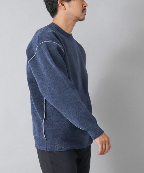NOLLEY’S（ノーリーズ）の「【ACTIVE SECT】《限定展開》Wフェイスモールクルーネック 25AW（ニット/セーター・メンズ・ブラック/グレイッシュベージュ/ネイビー・S/M/L）」の5枚目の写真