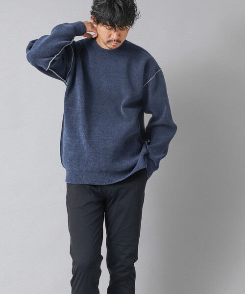 NOLLEY’S（ノーリーズ）の「【ACTIVE SECT】《限定展開》Wフェイスモールクルーネック 25AW（ニット/セーター・メンズ・ブラック/グレイッシュベージュ/ネイビー・S/M/L）」の6枚目の写真