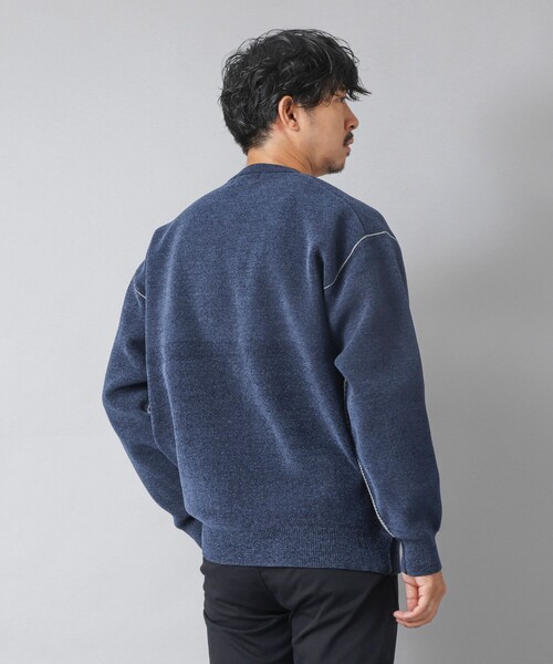 NOLLEY’S（ノーリーズ）の「【ACTIVE SECT】《限定展開》Wフェイスモールクルーネック 25AW（ニット/セーター・メンズ・ブラック/グレイッシュベージュ/ネイビー・S/M/L）」の9枚目の写真