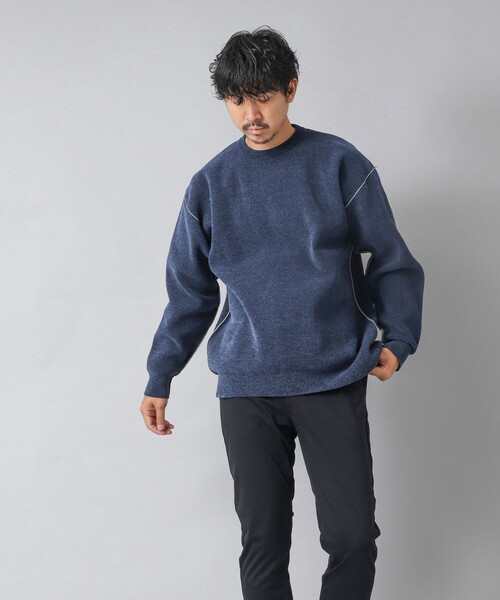 NOLLEY’S（ノーリーズ）の「【ACTIVE SECT】《限定展開》Wフェイスモールクルーネック 25AW（ニット/セーター・メンズ・ブラック/グレイッシュベージュ/ネイビー・S/M/L）」の10枚目の写真