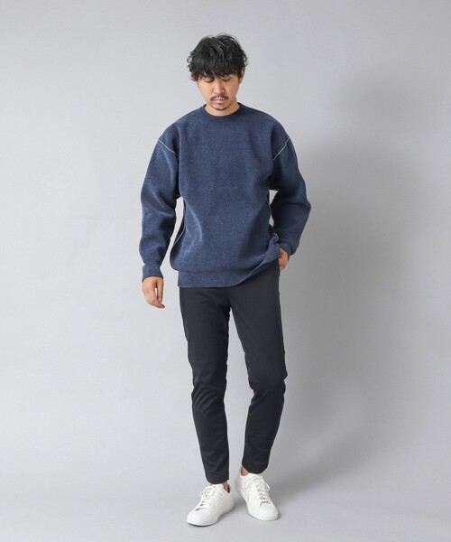 NOLLEY’S（ノーリーズ）の「【ACTIVE SECT】《限定展開》Wフェイスモールクルーネック 25AW（ニット/セーター・メンズ・ブラック/グレイッシュベージュ/ネイビー・S/M/L）」の12枚目の写真