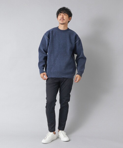 NOLLEY’S（ノーリーズ）の「【ACTIVE SECT】《限定展開》Wフェイスモールクルーネック 25AW（ニット/セーター・メンズ・ブラック/グレイッシュベージュ/ネイビー・S/M/L）」の13枚目の写真