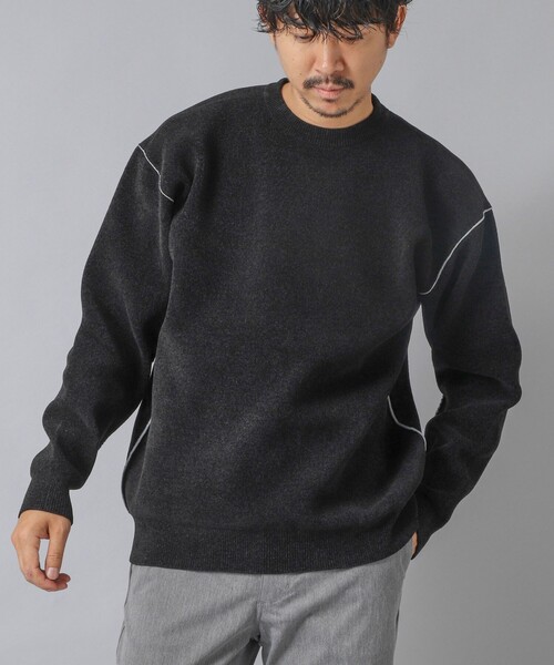 NOLLEY’S（ノーリーズ）の「【ACTIVE SECT】《限定展開》Wフェイスモールクルーネック 25AW（ニット/セーター・メンズ・ブラック/グレイッシュベージュ/ネイビー・S/M/L）」の15枚目の写真