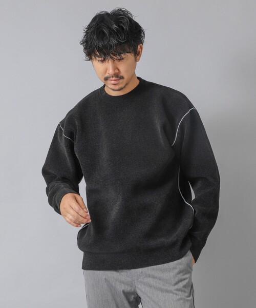 NOLLEY’S（ノーリーズ）の「【ACTIVE SECT】《限定展開》Wフェイスモールクルーネック 25AW（ニット/セーター・メンズ・ブラック/グレイッシュベージュ/ネイビー・S/M/L）」の20枚目の写真