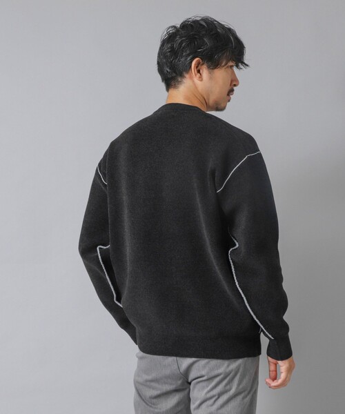 NOLLEY’S（ノーリーズ）の「【ACTIVE SECT】《限定展開》Wフェイスモールクルーネック 25AW（ニット/セーター・メンズ・ブラック/グレイッシュベージュ/ネイビー・S/M/L）」の22枚目の写真