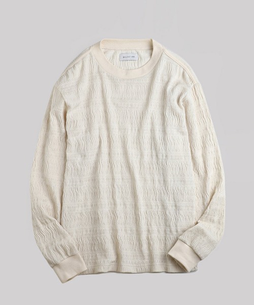 BALLAST ARK（バラストアーク）の「BALLAST ARK / バラストアーク：Russel L/S Tee：BA12-CS01[AST]（Tシャツ/カットソー・メンズ・ブラック/ホワイト系その他・L/M）」の2枚目の写真