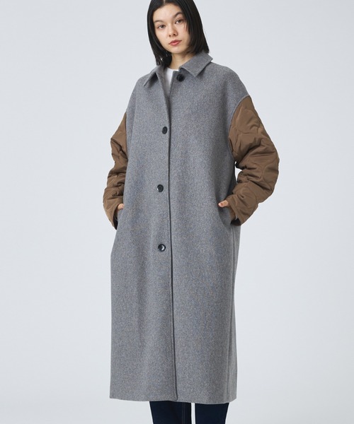 NOMINE（ノミネ）の「【NOMINE】袖キルティングステンカラーコート（ステンカラーコート・レディース・カーキ/ブラック/キャメル・フリー）」の3枚目の写真