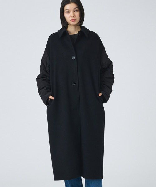 NOMINE（ノミネ）の「【NOMINE】袖キルティングステンカラーコート（ステンカラーコート・レディース・カーキ/ブラック/キャメル・フリー）」の2枚目の写真