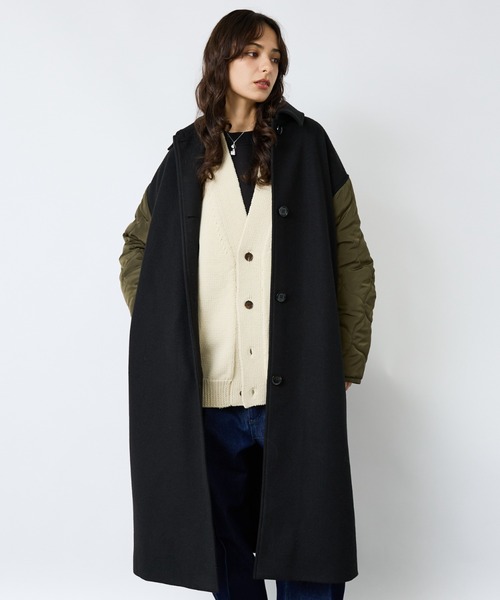 NOMINE（ノミネ）の「【NOMINE】袖キルティングステンカラーコート（ステンカラーコート・レディース・カーキ/ブラック/キャメル・フリー）」の12枚目の写真