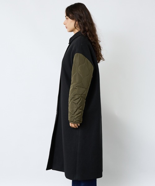 NOMINE（ノミネ）の「【NOMINE】袖キルティングステンカラーコート（ステンカラーコート・レディース・カーキ/ブラック/キャメル・フリー）」の16枚目の写真